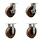 Service Caster 10'' Heavy Duty High Temp Phenolic Swivel Caster Set 2 Brakes 2 Rigid, 4PK CRAN-SCC-KP92S1030-PHRHT-SLB-2-R-2 - alternate 1